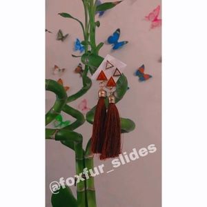 Red tassel earrings